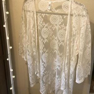 Lace kimono cover up